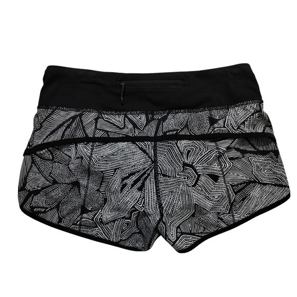 Lululemon womens Speed‎ Short 2.5" black white shorts size 4 - Picture 7 of 11